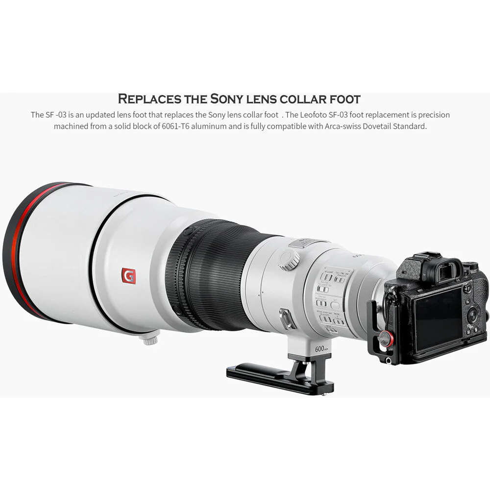 Leofoto SF-03 Replacement Lens Foot for Sony FE 400mm f/2.8 GM OSS & FE 600mm f/4 GM OSS Lenses - Image 4