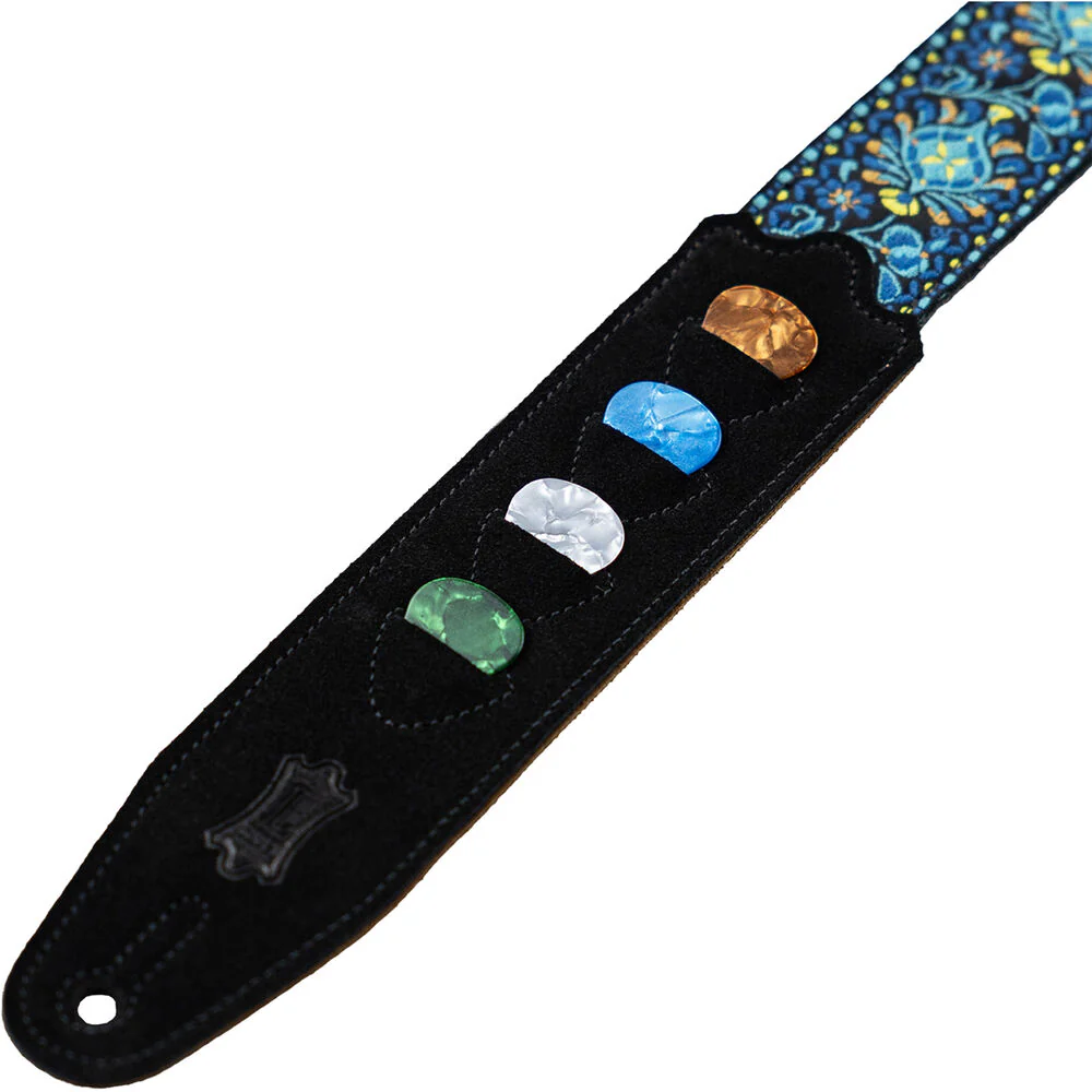 Levy's Vintage Hootenanny 2" Jacquard Guitar Strap (Blue) - Image 4