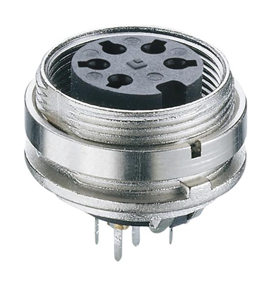 LUMBERG KGR 80 Circular Connector, KGR Series, Panel Mount Receptacle, 8 Contacts, PCB Socket, Threaded