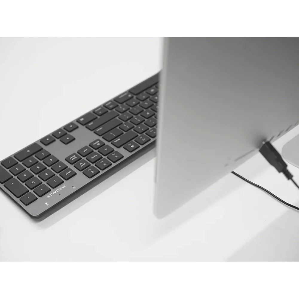 Macally 104-Key Slim USB-A Keyboard (Space Gray) - Image 4