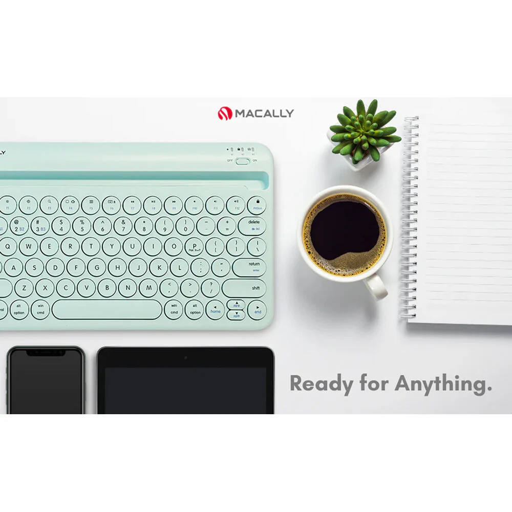 Macally Compact Rechargeable Bluetooth Keyboard (Mint Green) - Image 5
