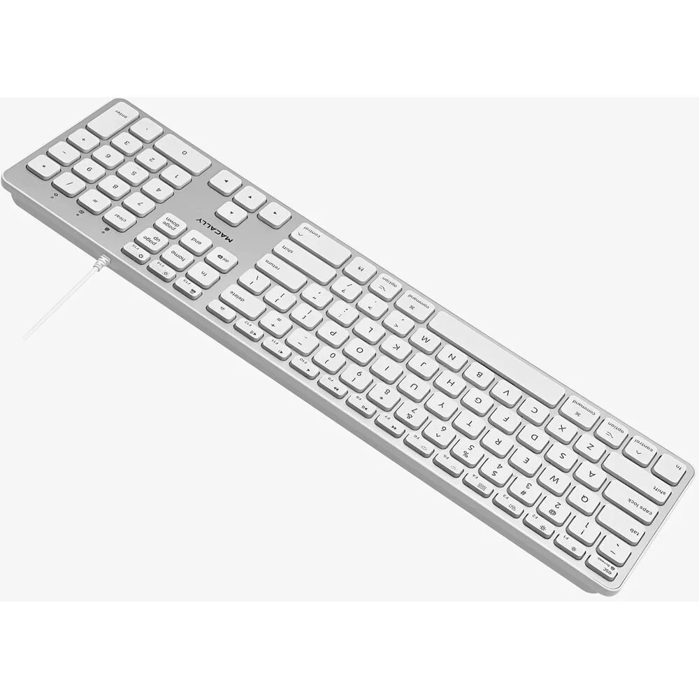 Macally Full-Size Wired Backlit Keyboard for Mac (Aluminum) - Image 4