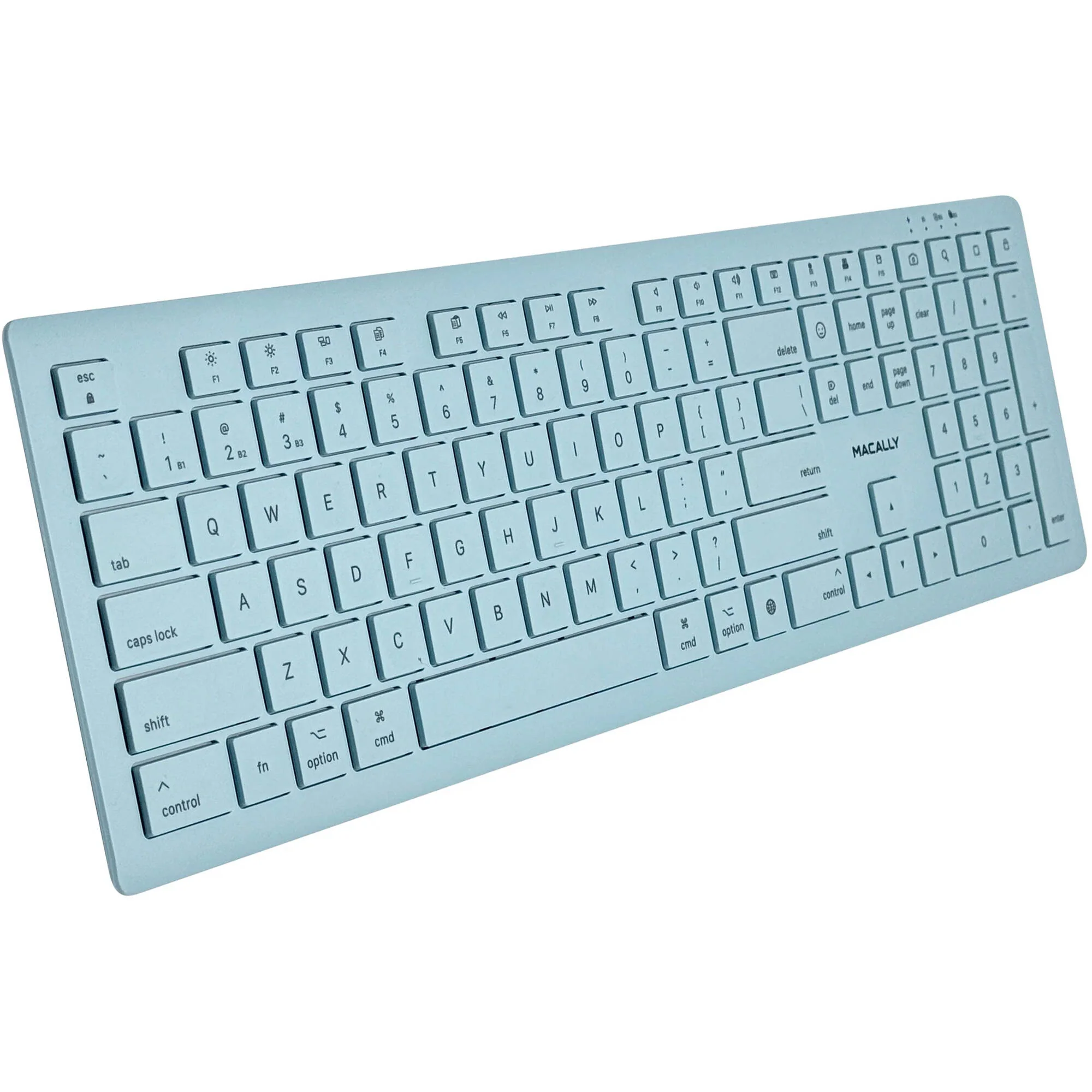 Macally Wireless Bluetooth Keyboard and Mouse Combo for Mac (Light Blue) - Image 2