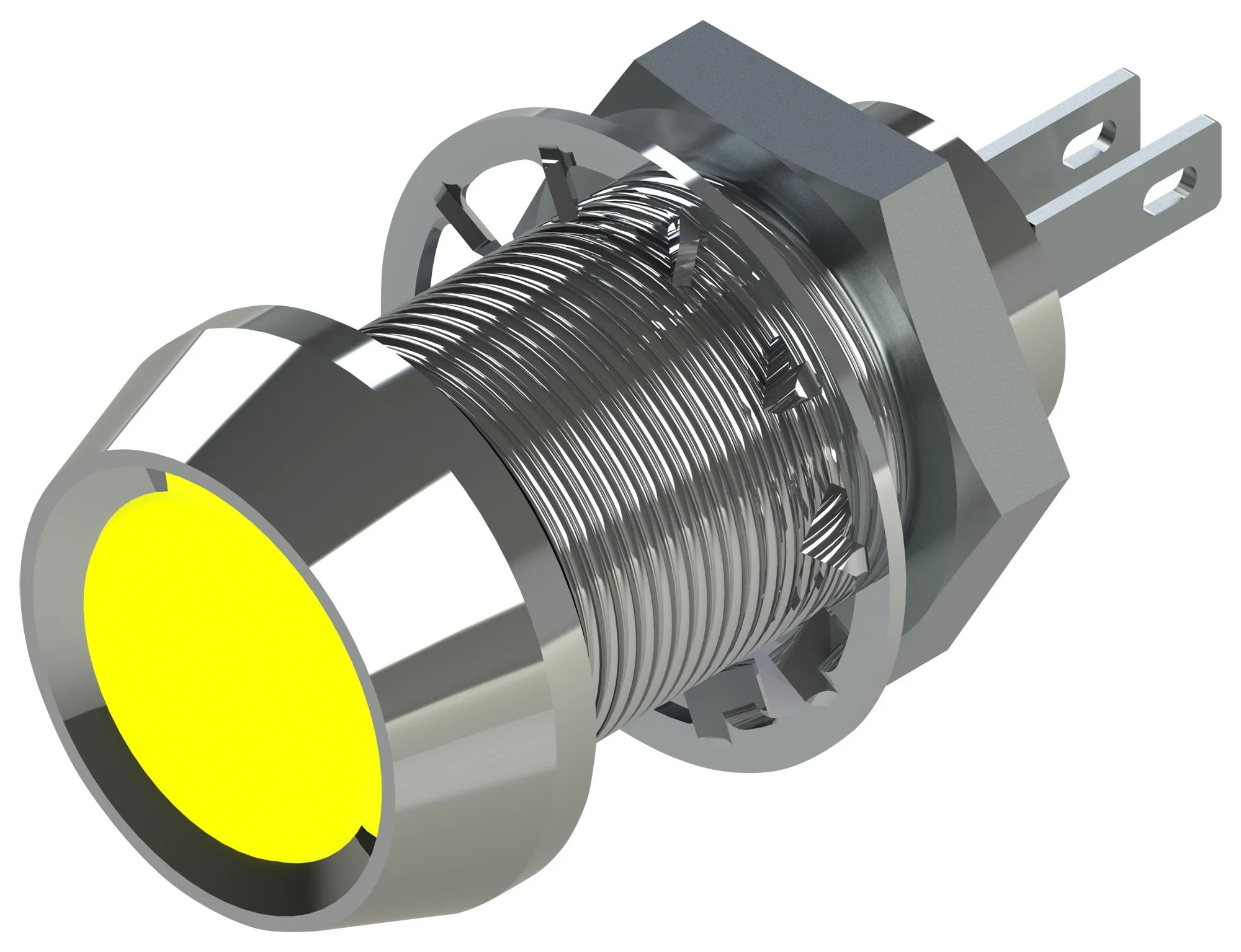 MARL 512-521-76 LED Panel Mount Indicator, Smoked Lens, Yellow, 230 VAC, 12.7 mm, IP67