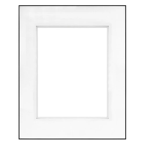 MCS Framatic Fineline Aluminum Frame with 16 x 20" Glass and 11 x 14" Shadow Mat (Black)