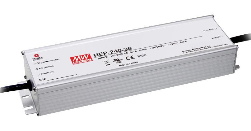 Mean Well HEP-240-15A AC/DC Enclosed Power Supply (PSU) ITE 1 Outputs 225 W 15 VDC A