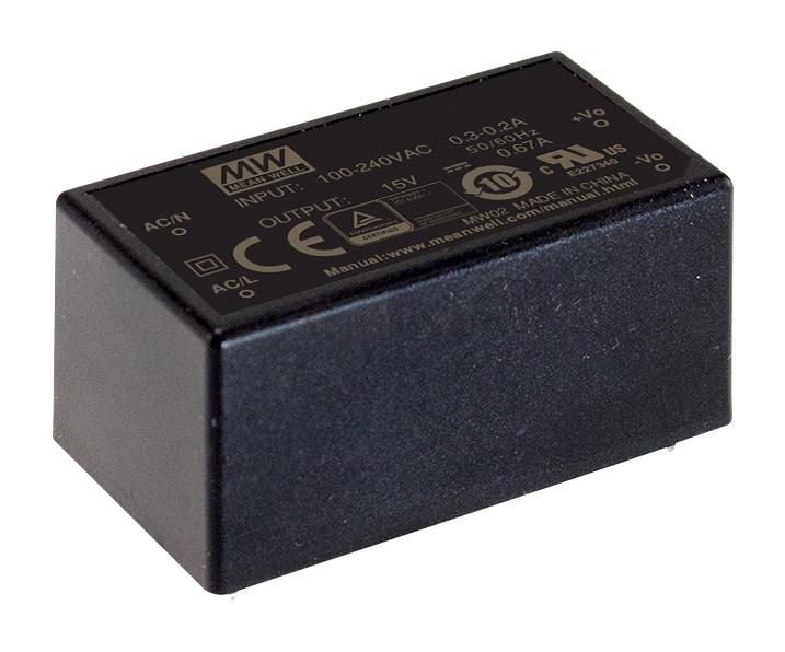 MEAN WELL MPM-10-12 AC/DC PCB Mount Power Supply (PSU), Medical, 1 Output, 10.2 W, 12 VDC, 850 mA