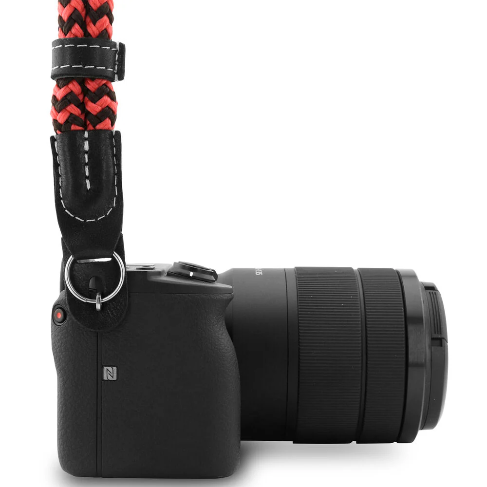 MegaGear DSLR Camera Cotton Wrist Strap -Small (Black/Red) - Image 5