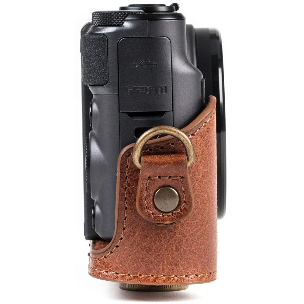 MegaGear Ever Ready Leather Camera Case for Canon PowerShot SX730 HS/SX740 HS (Dark Brown) - Image 4