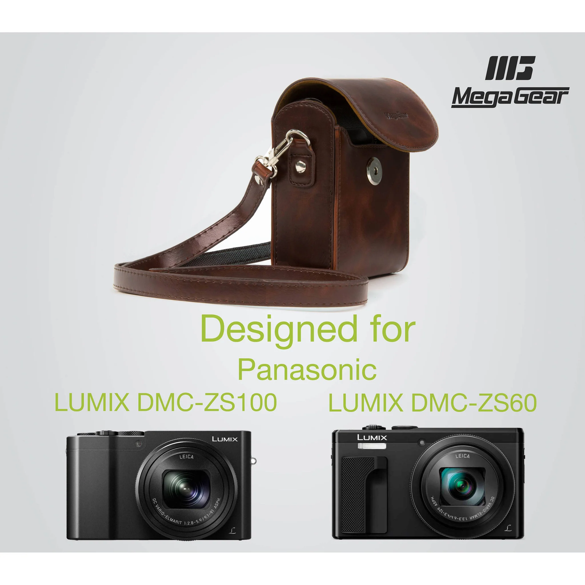 MegaGear Ever-Ready Protective Leather Camera Case for Panasonic Lumix DMC-ZS100 and DMC-ZS60 Digital Camera (Dark Brown) - Image 7