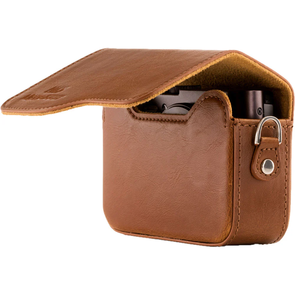 MegaGear Ever Ready PU Leather Camera Case with Strap for Canon PowerShot G9 X Mark II (Brown) - Image 4