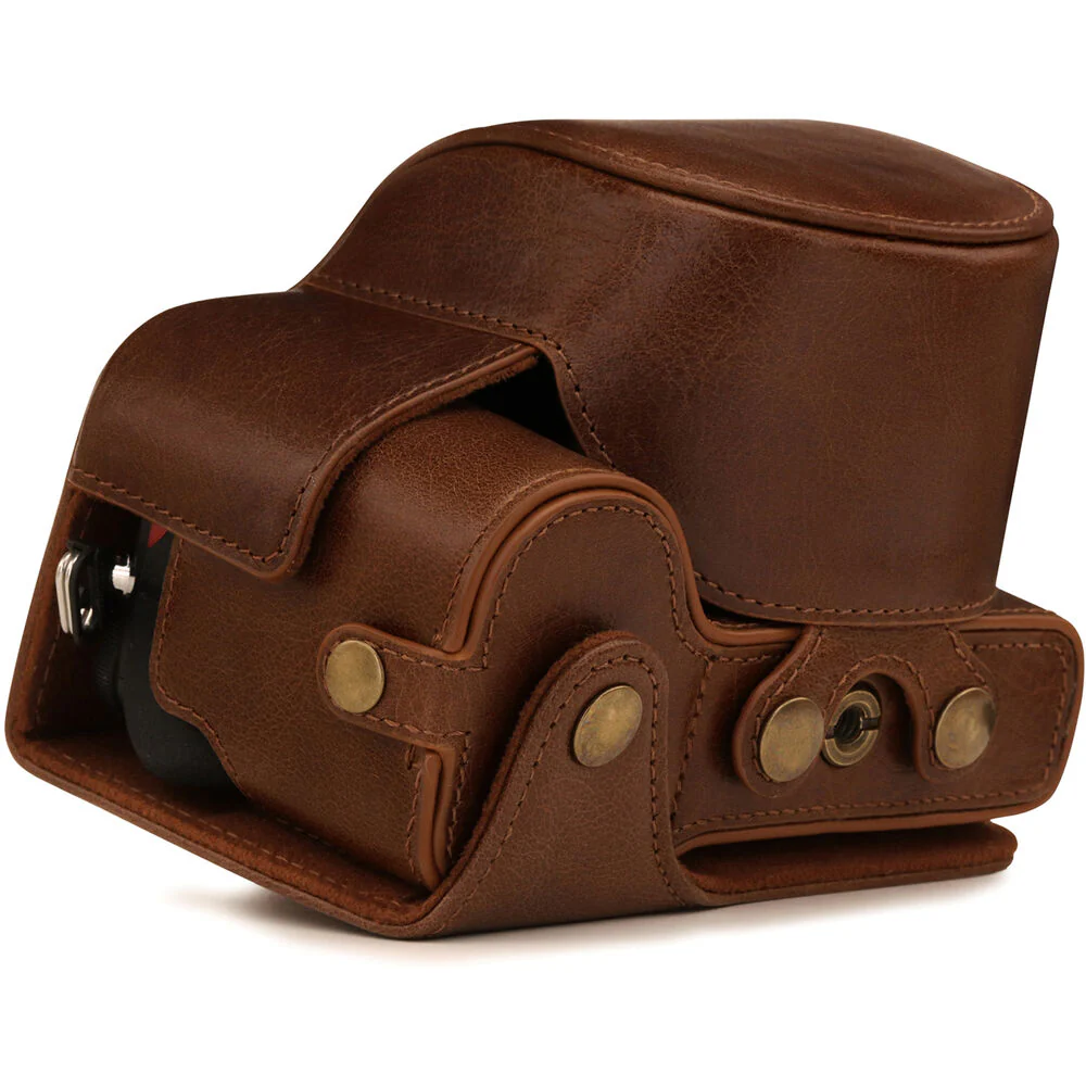 MegaGear Ever Ready Top Grain Leather Case for Nikon Z 50 with 16-50mm Lens (Brown) - Image 3
