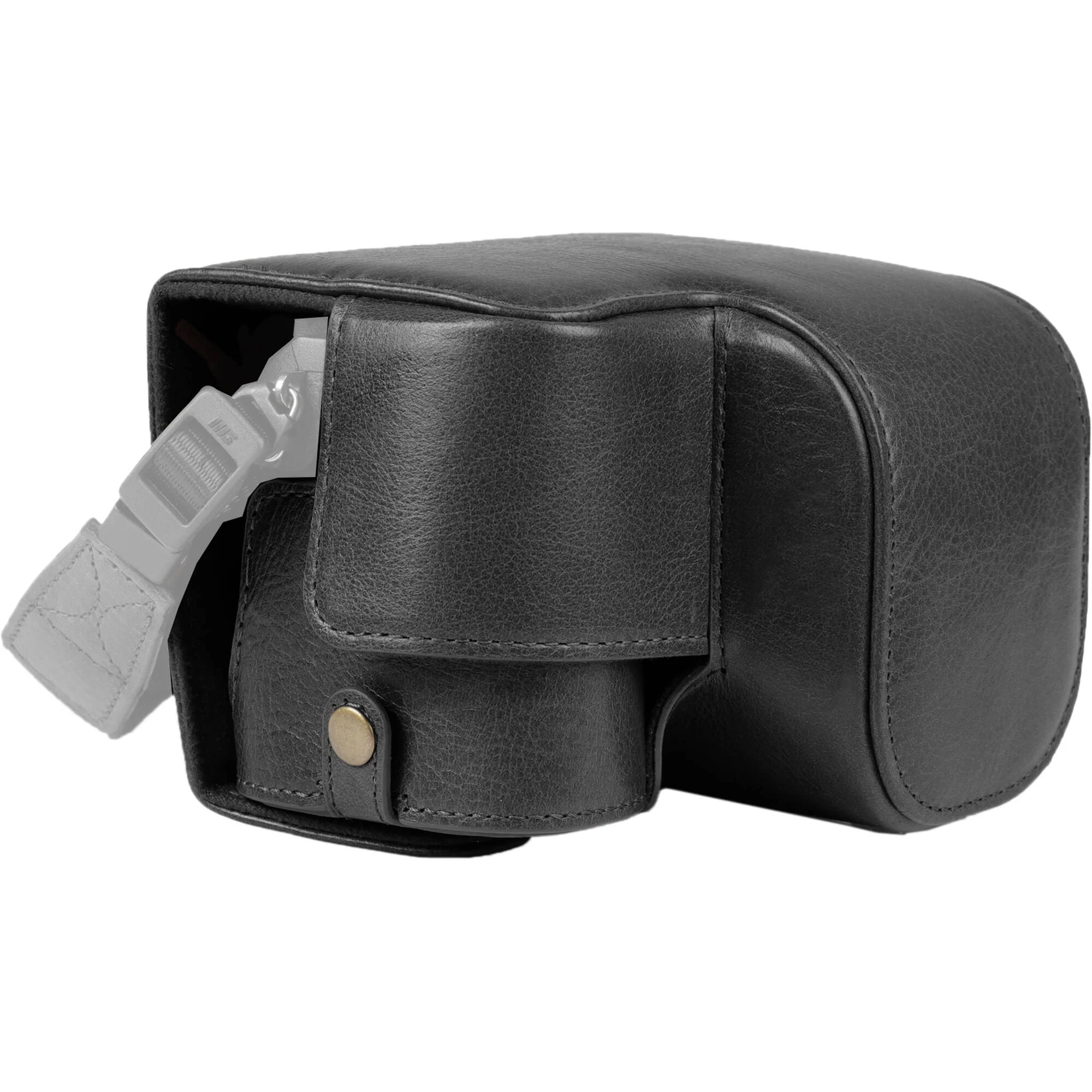 MegaGear Genuine Leather Camera Case for Sony a6700 with 16-50mm Lens (Black)