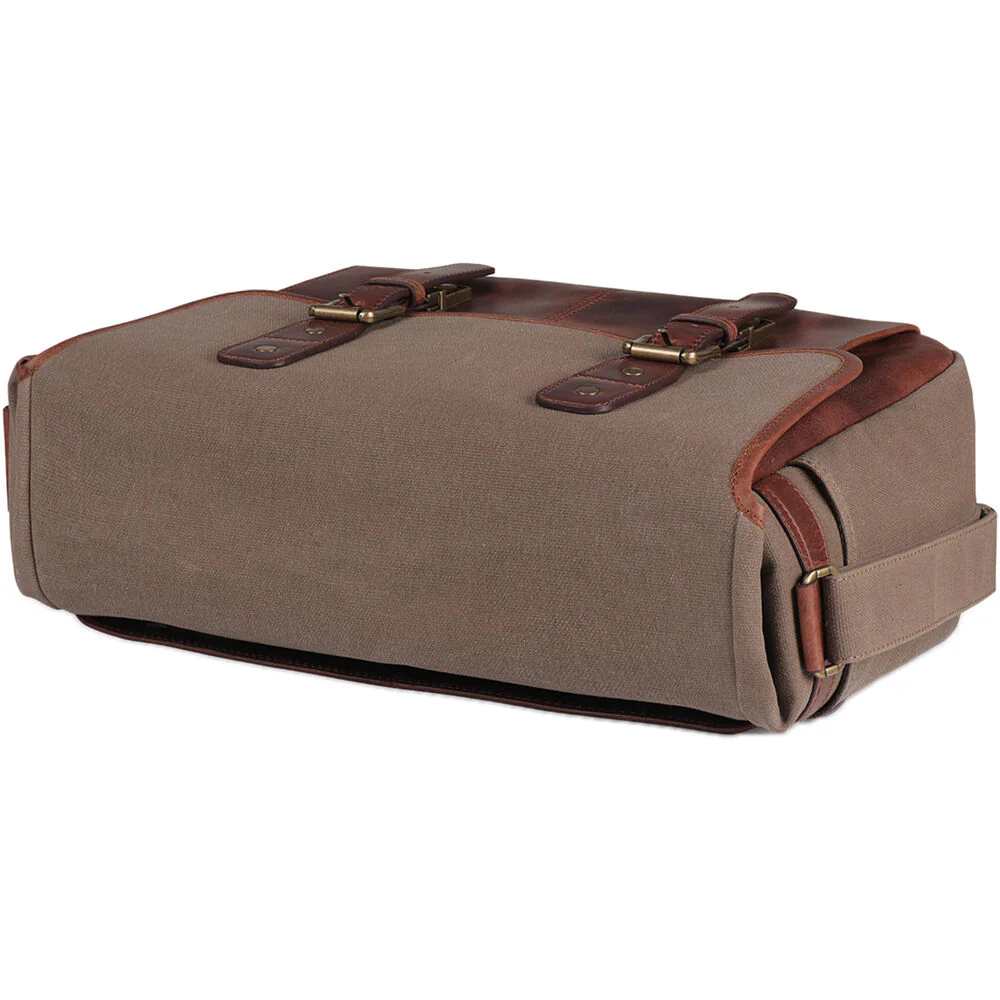 MegaGear Torres Pro Leather Vintage Messenger Bag (Beige) - Image 4