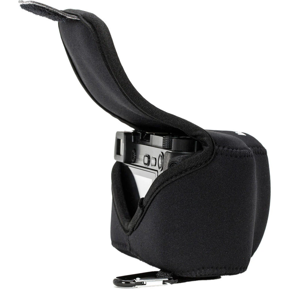 MegaGear Ultra-Light Neoprene Camera Case with Carabiner for Panasonic Lumix DMC-LX100 (Black) - Image 7