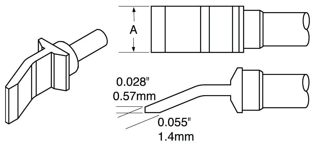 METCAL TFP-BLH40 Soldering Iron Tip, Tweezer, 6.35 mm