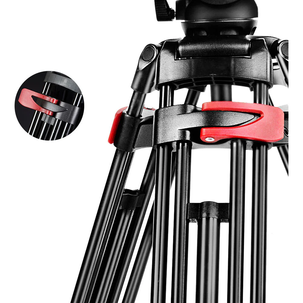 miliboo MTT604A Professional Aluminum Tripod and Fluid Head with Mid-Level Spreader - Image 5
