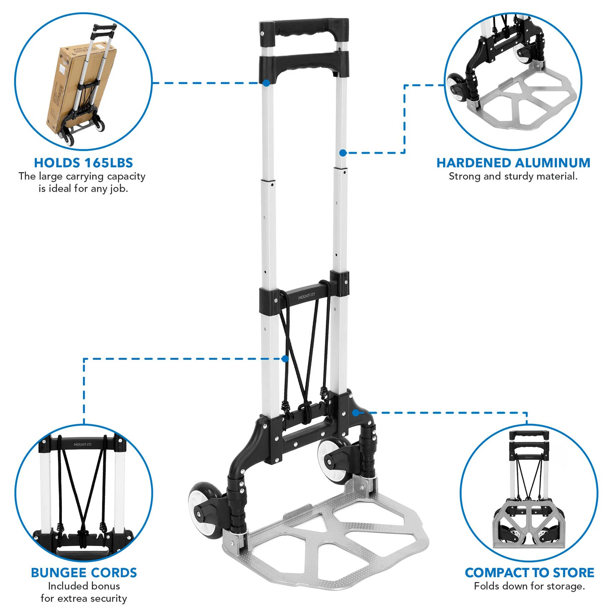 Mount-It! Folding Hand Truck/Luggage Cart - Image 5