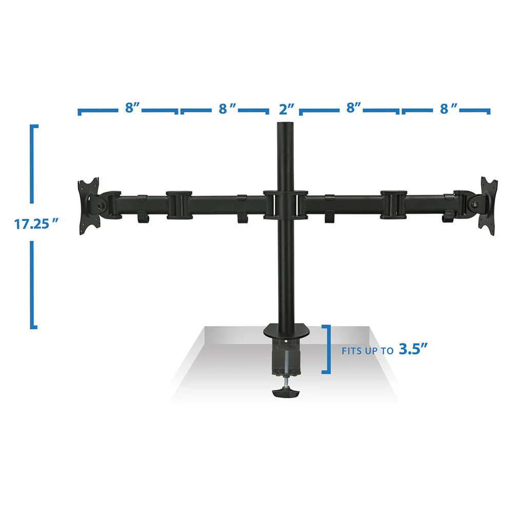 Mount-It! Full Motion Dual Monitor Desk Mount for 13 to 27" Screens - Image 2