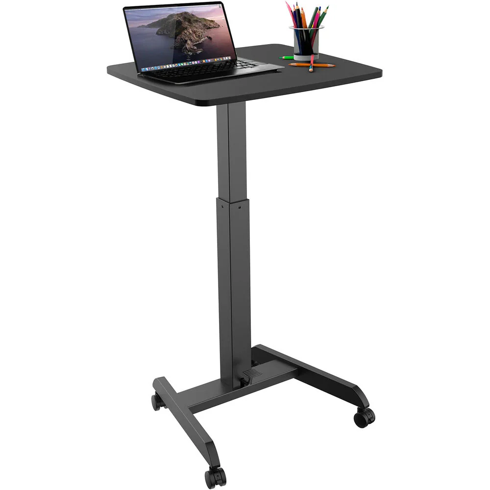 Mount-It! Height-Adjustable Rolling Laptop Desk (Black) - Image 2
