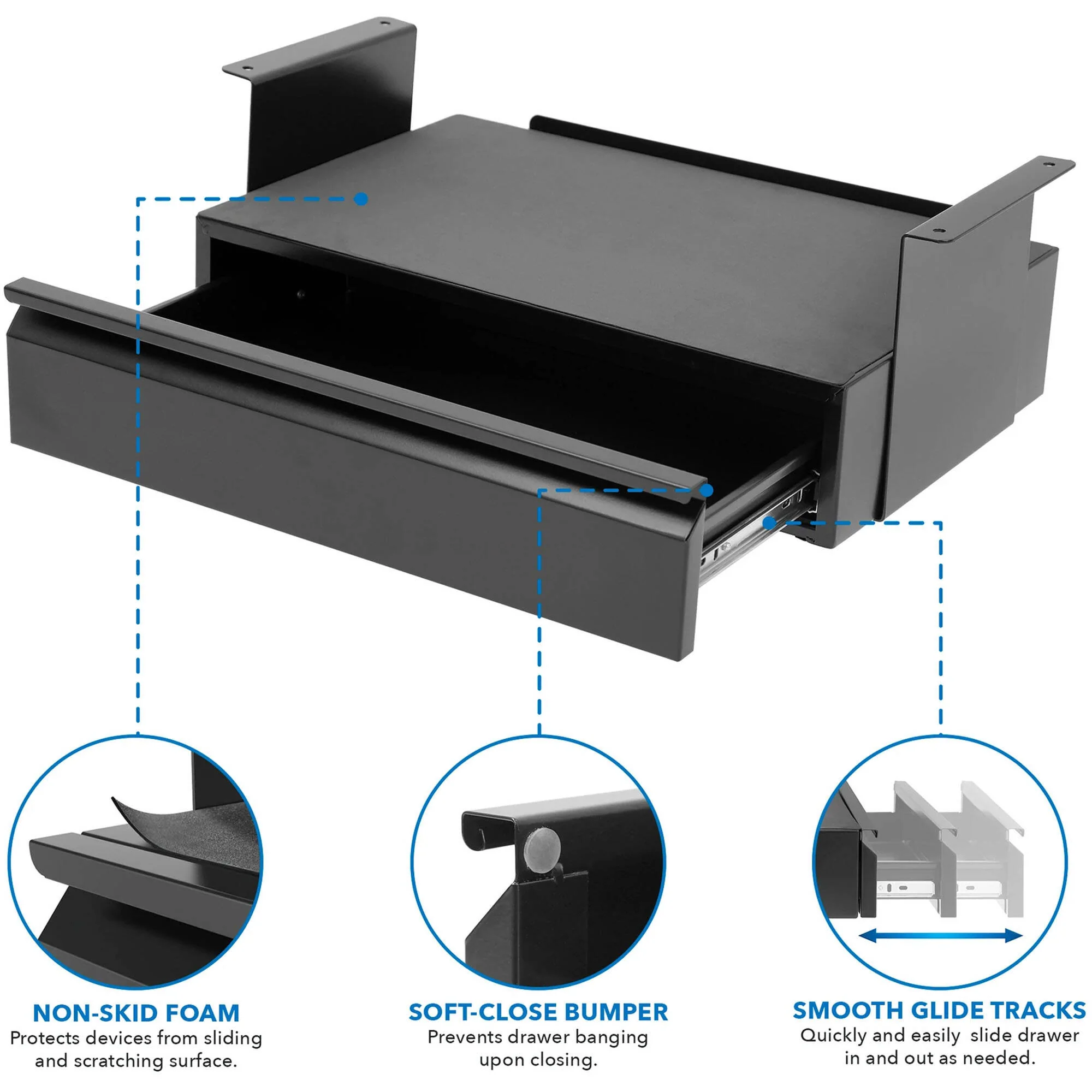 Mount-It! Under Desk Pull-Out Drawer Kit with Shelf - Image 5