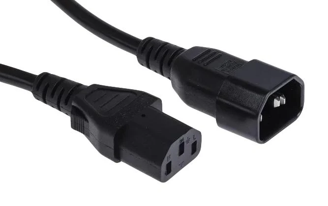 MULTICOMP PRO MP-FCR72039 Mains Power Cord, PVC, IEC 320 C13 to IEC 320 C14, 2 m, 10 A, 250 VAC, Black