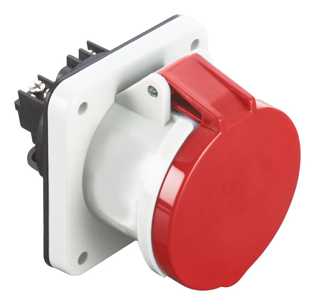 Multicomp PRO MP011073 MP011073 Pin & Sleeve Connector 63 A 400 V Panel Mount Socket 3P+N+E Red White