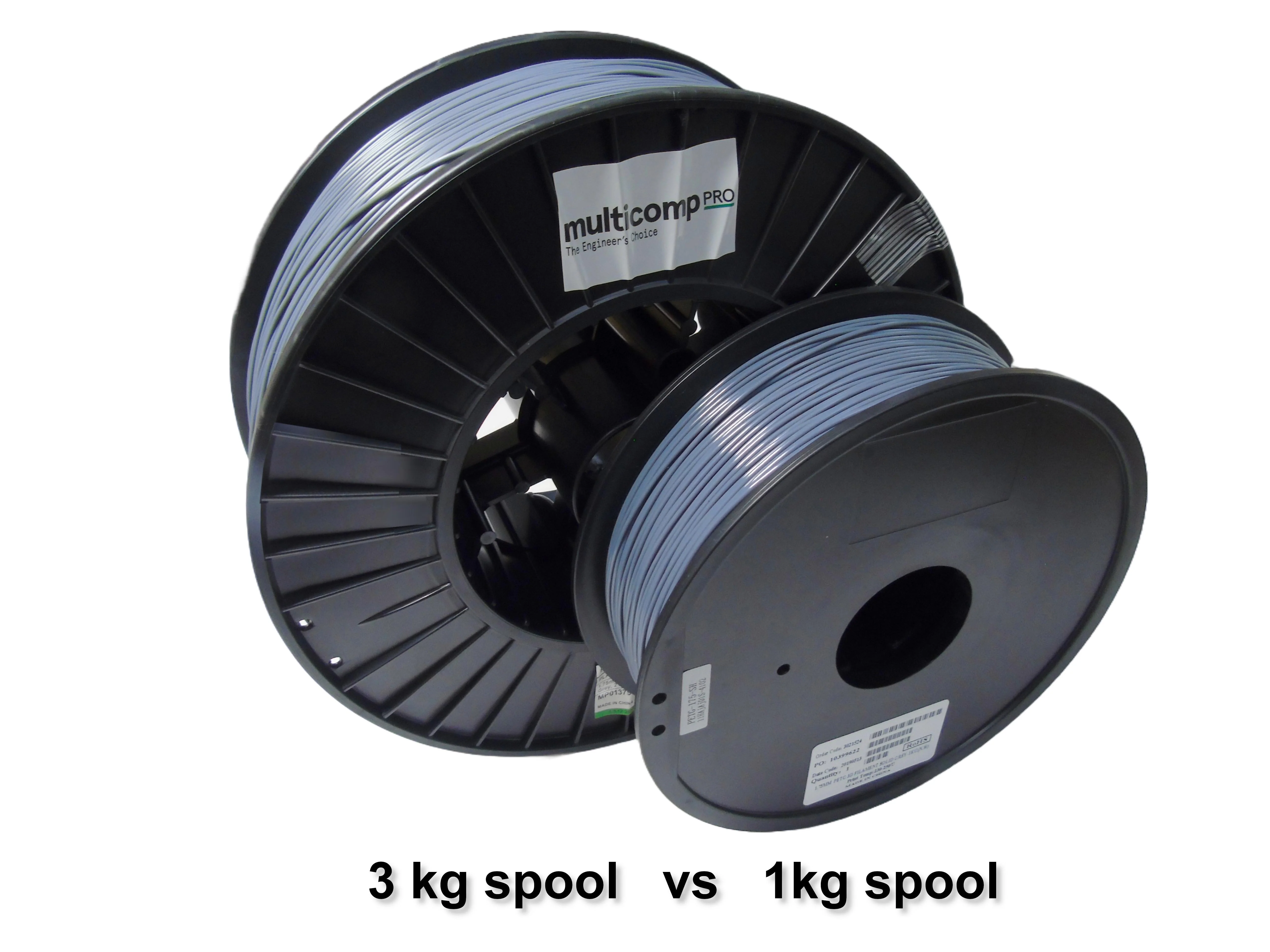 MULTICOMP PRO MP013790 3D Printer Filament, Grey, 1.75mm, PLA+, 210&deg;C to 230&deg;C, 3kg - Image 4