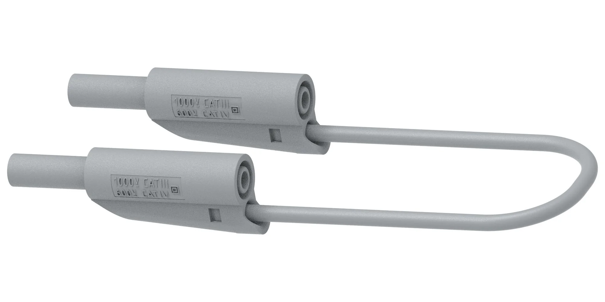 MULTICOMP PRO MP771112 Banana Test Lead, 4mm Banana Plug, Stackable, 4mm Stackable Banana Plug, 2.32 ", 59 mm, Grey - Image 2