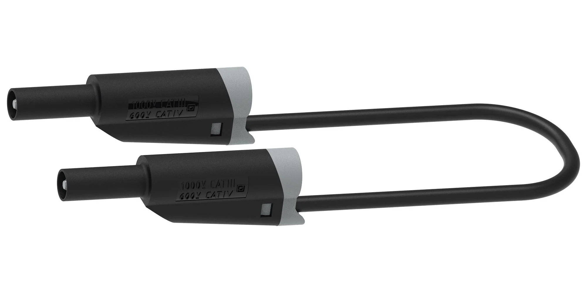 MULTICOMP PRO MP771114 Banana Test Lead, 4mm Banana Plug, Stackable, 4mm Stackable Banana Plug, 2.32 ", 59 mm, Black - Image 2