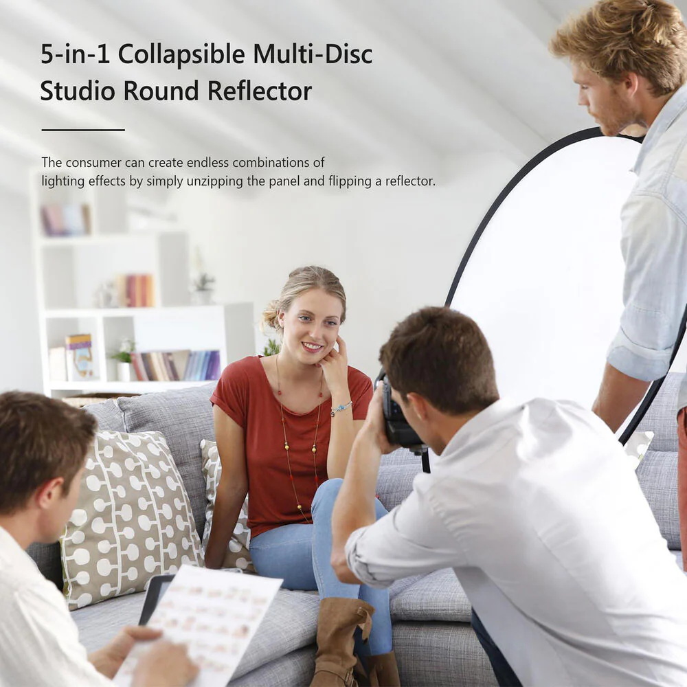 Neewer 5-in-1 Portable Collapsible Round Multi-Disc Reflector (31.5") - Image 3