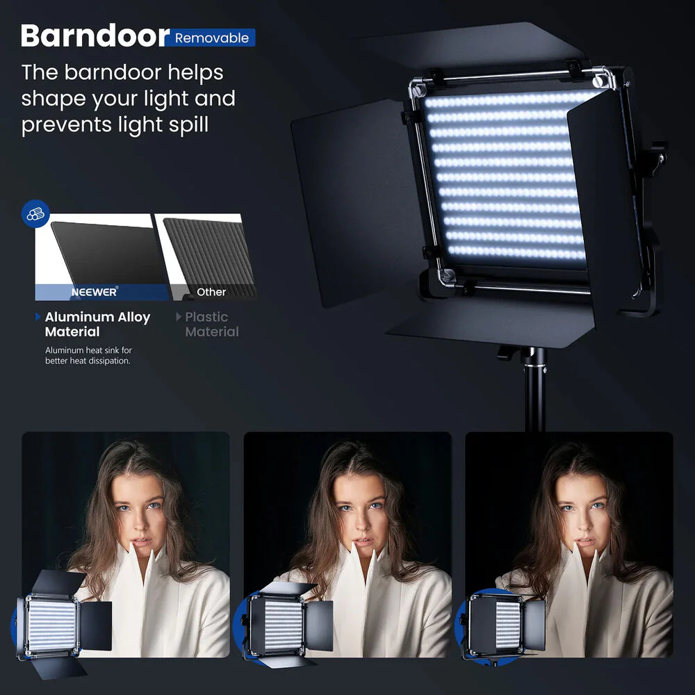 Neewer Bi-Color Video LED 2-Light Kit with Stands - Image 3