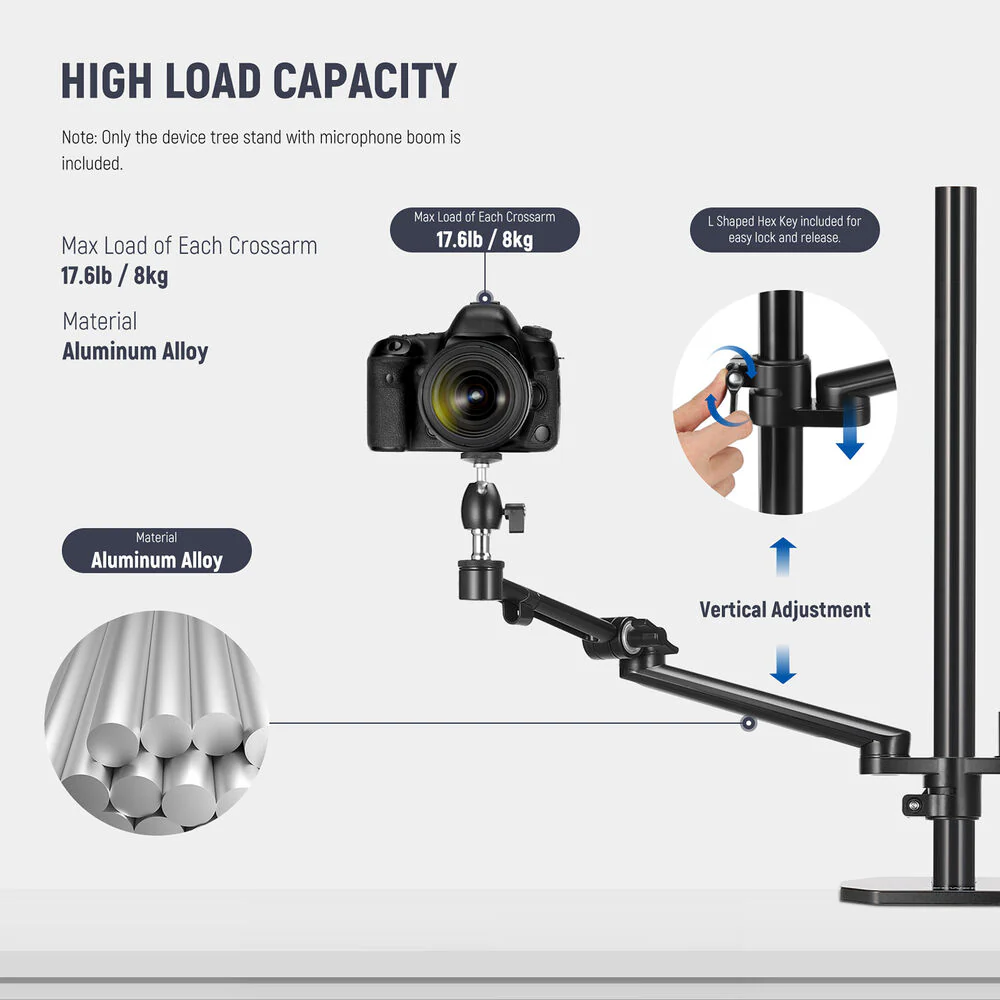 Neewer DS007 Overhead Camera Stand Desk Mount Rig - Image 6