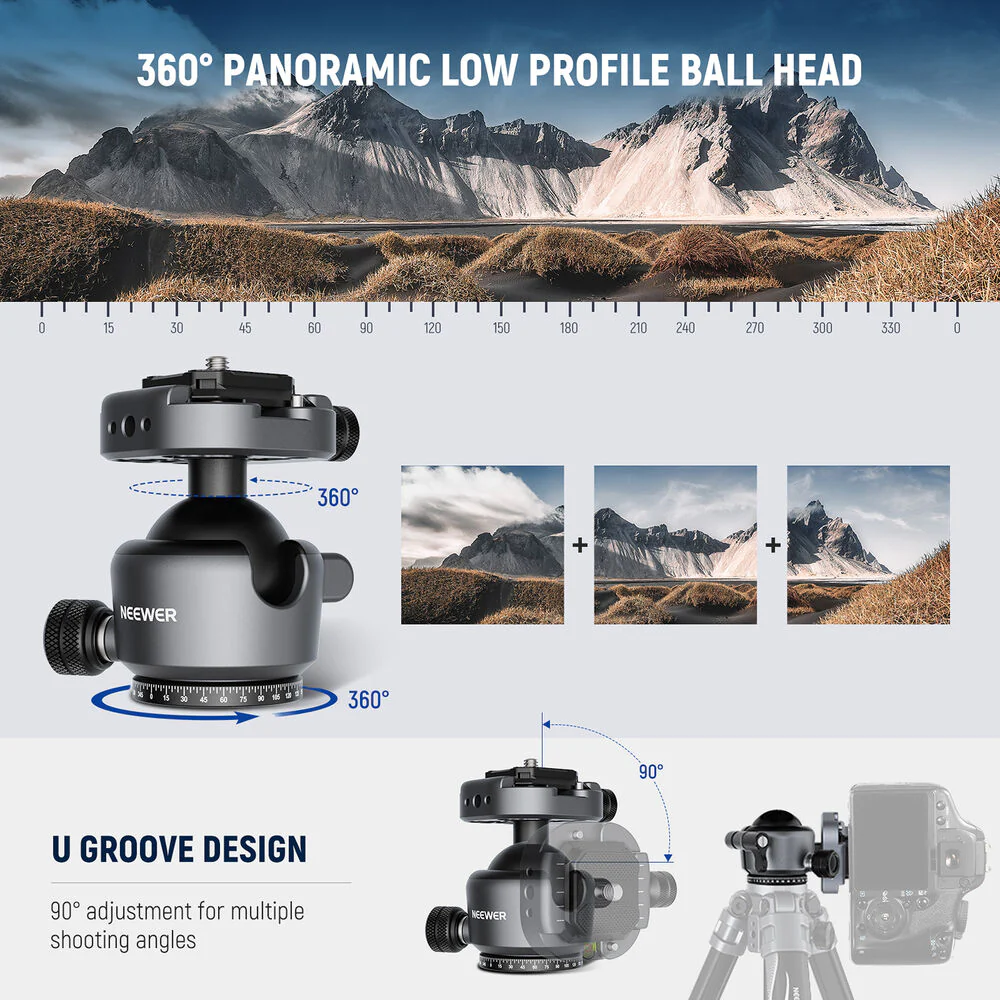 Neewer GM41 Low Profile Tripod Ball Head - Image 4