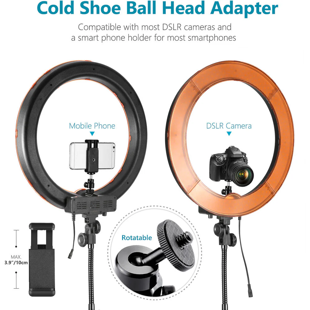 Neewer LED Ring Light Kit with Stand and Accessories (18") - Image 6