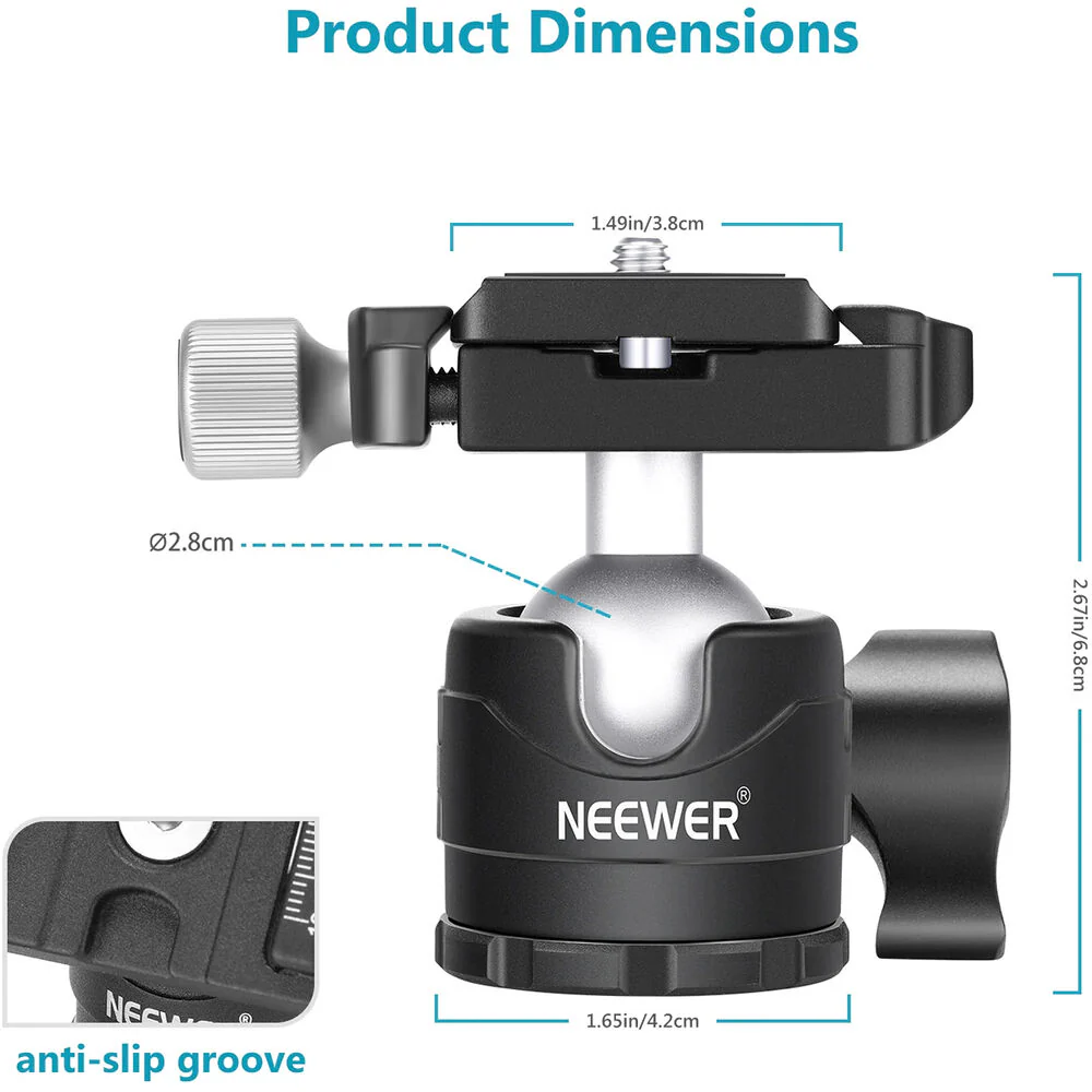 Neewer LO28 Low-Profile Tripod Ball Head - Image 6