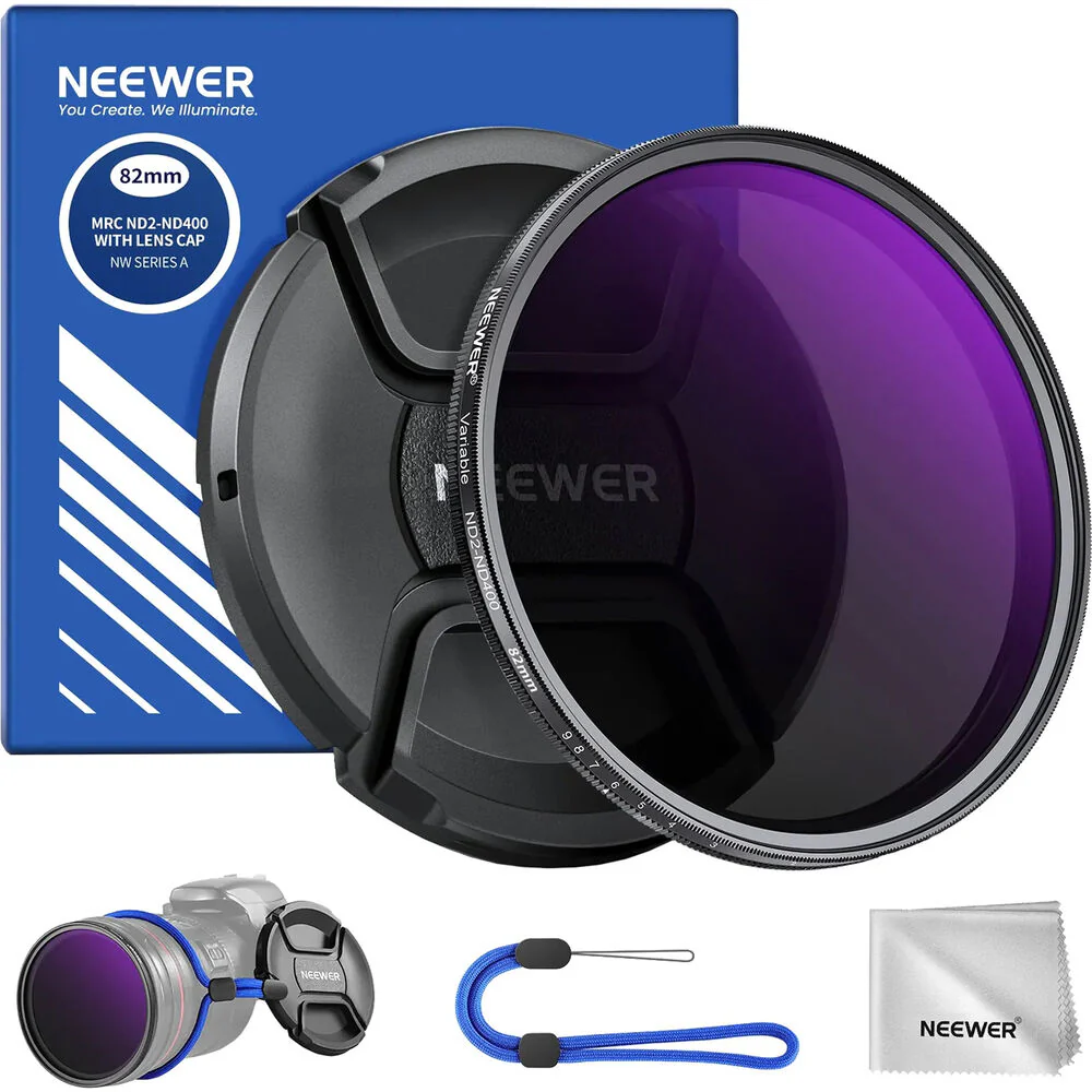 Neewer MRC ND2-ND400 VND Filter with Lens Cap (62mm)