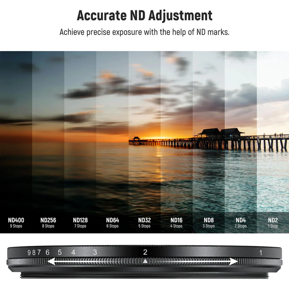 Neewer MRC ND2-ND400 VND Filter with Lens Cap (62mm) - Image 3