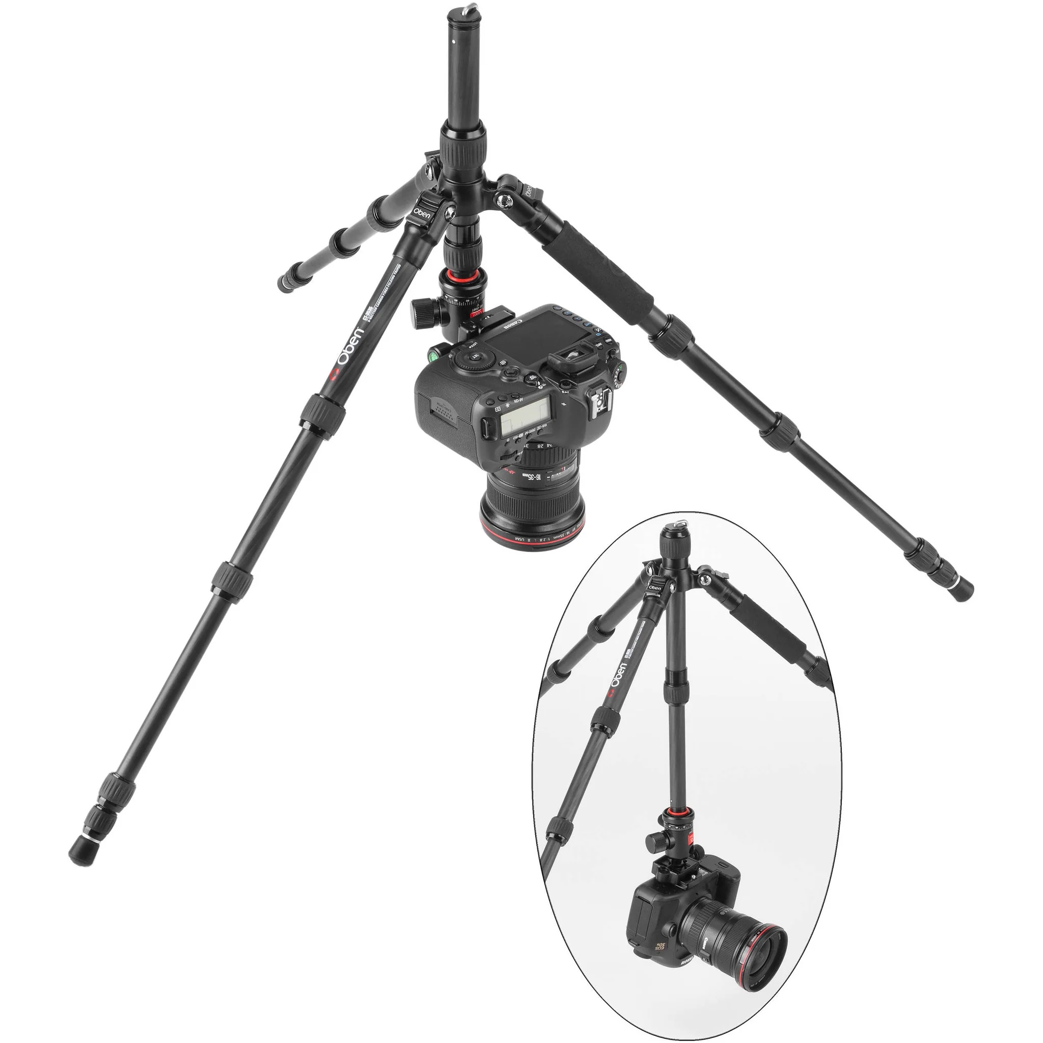 Oben CT-3535 Folding Carbon Fiber Travel Tripod with BE-208T Ball Head - Image 16