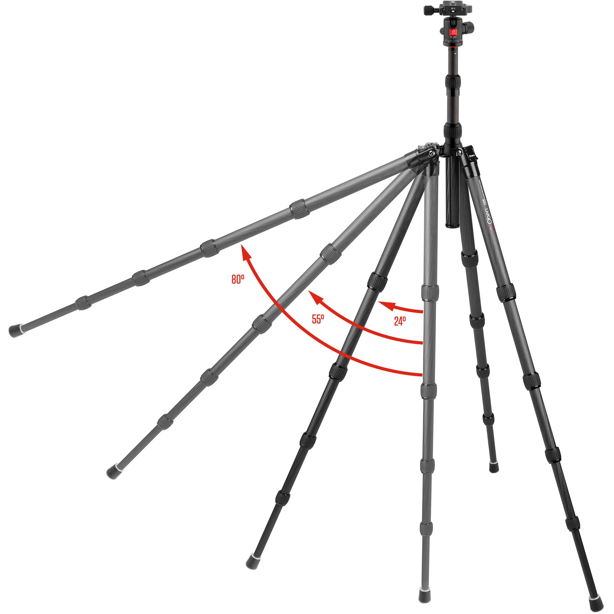 Oben CT-3535 Folding Carbon Fiber Travel Tripod with BE-208T Ball Head - Image 5