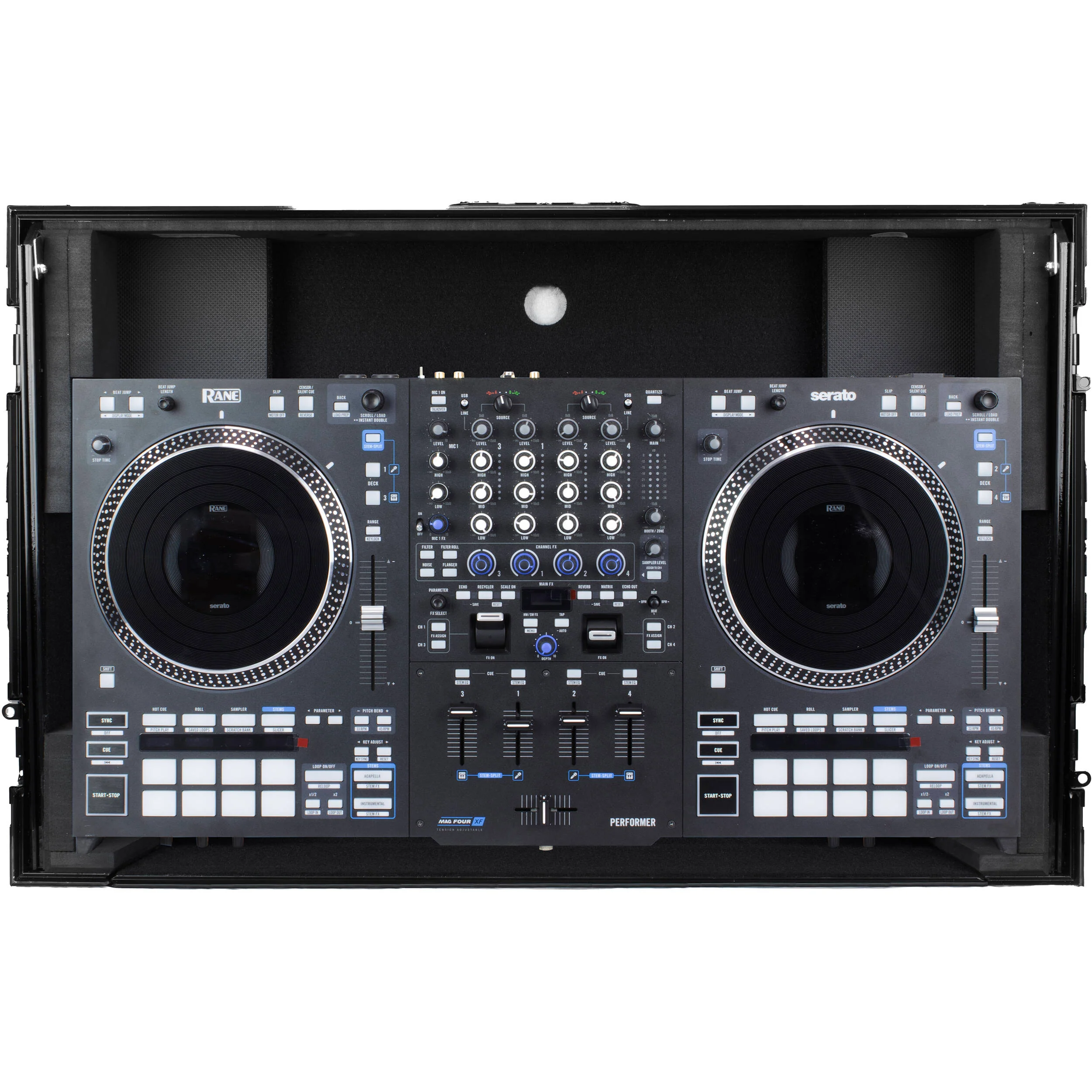 Odyssey Black Label Glide Style Flight Ready Case with Roller Wheels for RANE PERFORMER (All Black) - Image 5