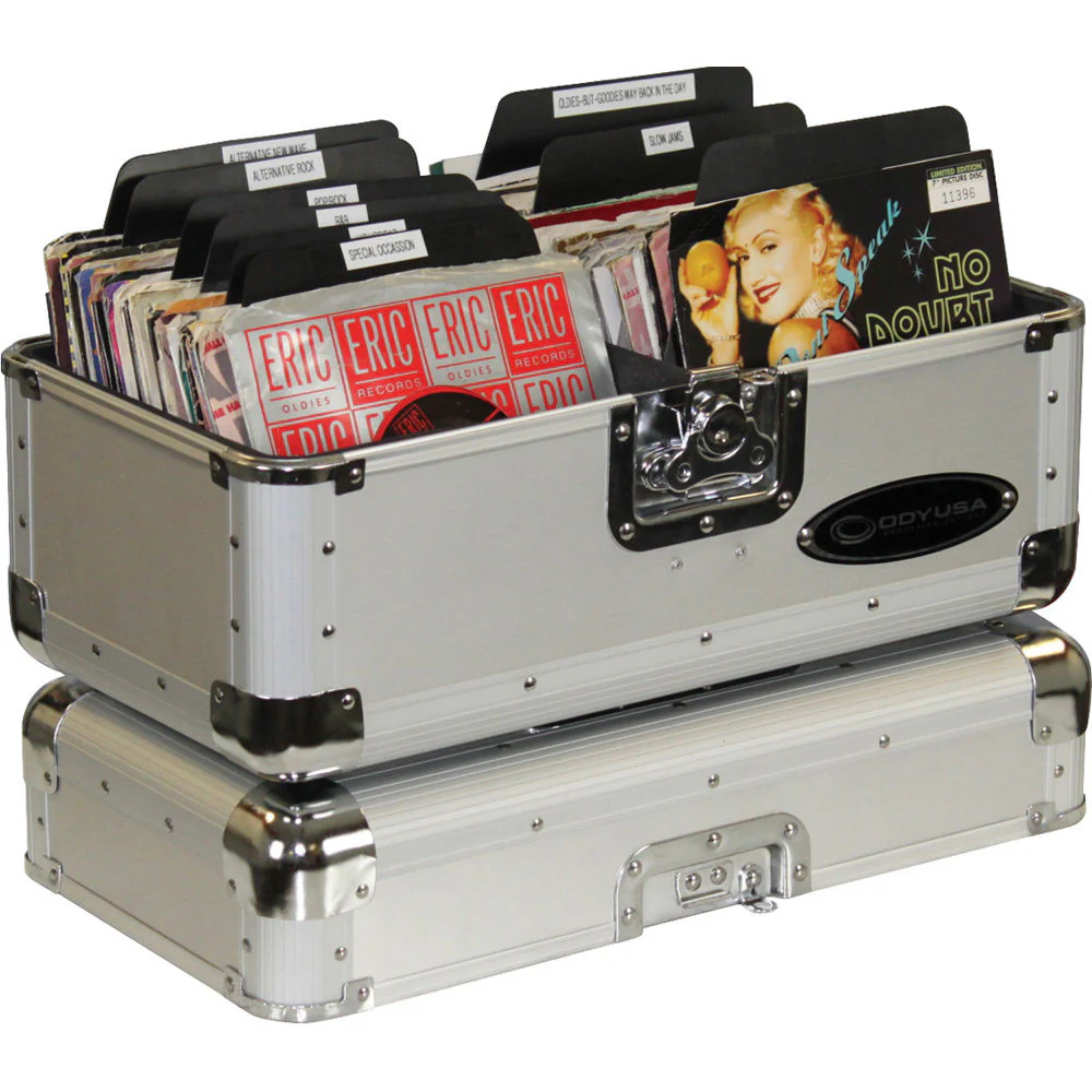 Odyssey Innovative Designs Limited Edition Krom Record/Utility Case for 120 7" Vinyl Records (Silver) - Image 3