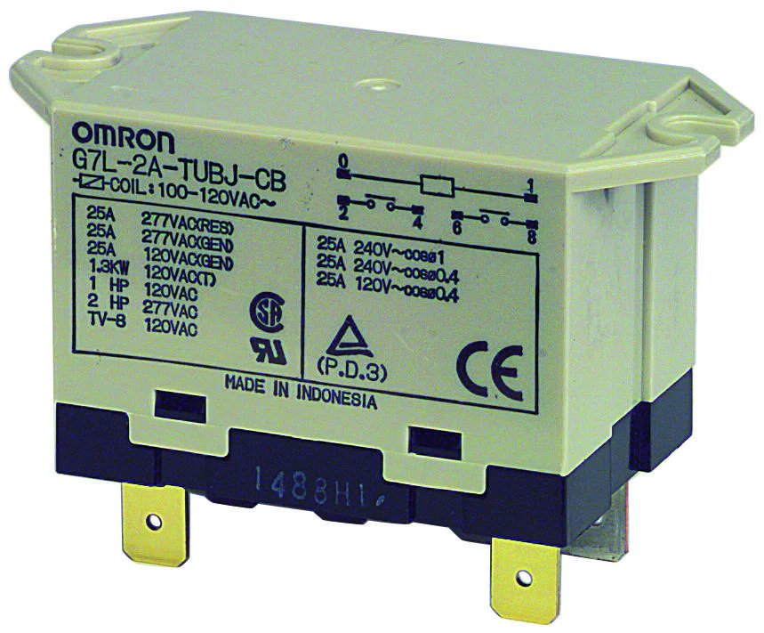 OMRON ELECTRONIC COMPONENTS G7L-1A-TUB-J-CB-AC24 RELAY, SPST-NO, 277VAC, 25A