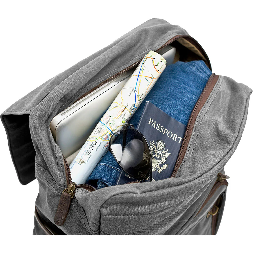 ONA Camps Bay Backpack (Smoke Waxed Canvas) - Image 4