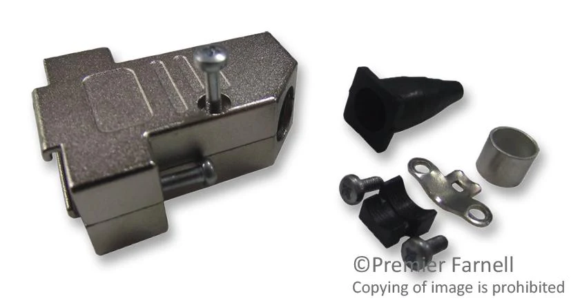 OSSI DMVZK9-K D Sub Backshell, Shielded, DMVZK Series, DE, 45°, Zinc Body