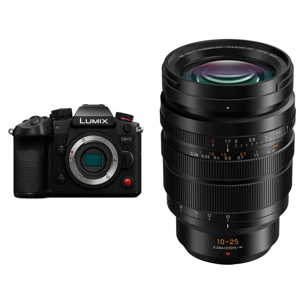 Panasonic Lumix GH7 Mirrorless Camera with 10-25mm f/1.7 Lens Kit (Black)