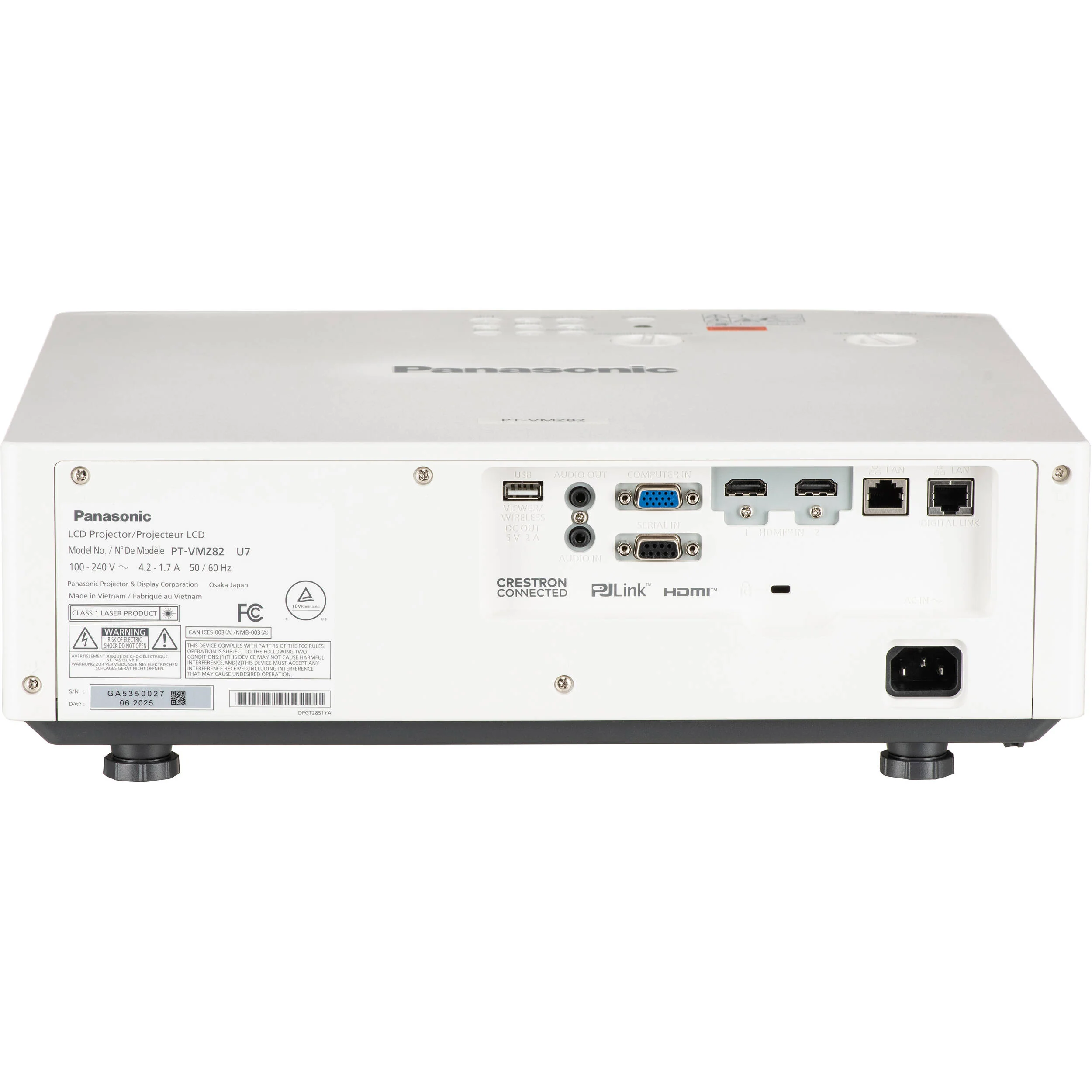 Panasonic PT-VMZ82 8000-Lumen WUXGA Laser 3LCD Projector (White) - Image 6