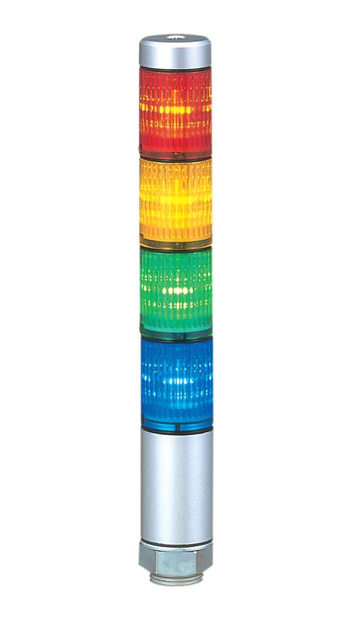 PATLITE MPS-402-RYGB Signal Tower, 4 Tier, Amber, Blue, Green, Red, Wire Leaded, 24VDC, IP65