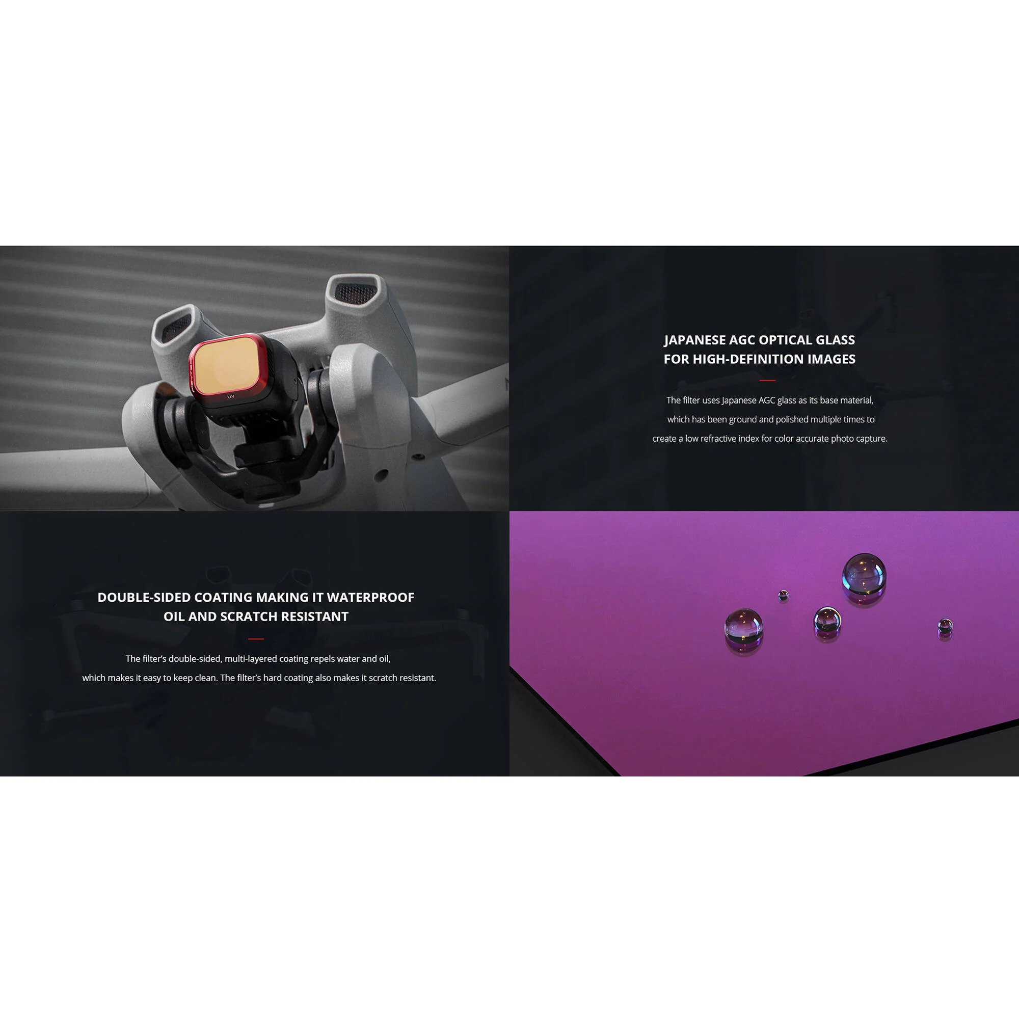 PGYTECH ND Filter Set for DJI Mini 3 (ND16/ND64/ND128/ND256) - Image 3