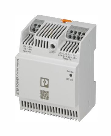 PHOENIX CONTACT 1088478 AC/DC DIN Rail Power Supply (PSU), 110 to 250VDC, 1 Output, 120 W, 24 VDC, 5 A